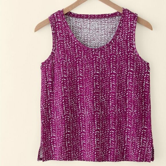 Garnet Hill Linen Tank Top Scoopneck NWT - Picture 1 of 9